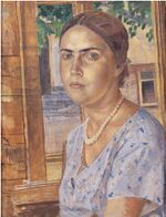 Girl at the window by Petrov-Vodkin (1928, GRM).jpg