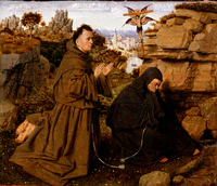 Attributed to Jan van Eyck, Netherlandish (active Bruges), c. 1395 - 1441 - Saint Francis of Assisi Receiving the Stigmata - Google Art Project.jpg