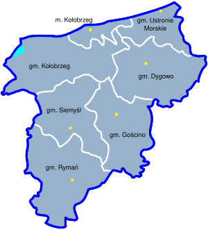 Колобжегский повет на карте