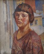 Kuzma Petrov-Vodkin (1878-1939), Portrait of Irina Mstislavsky (1928), oil on canvas, New Tretyakov Gallery, Moscow, Inv. ЖC-641.jpg