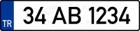 Private vehicle license plate of Turkey.svg