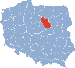 Цеханувское воеводство на карте