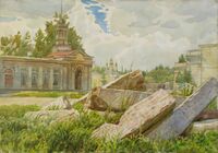 В торговом городке.2009г.бум.,акв.40х57.jpg