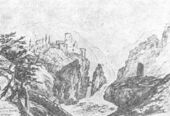 Лермонтов-Развалины на берегу Арагвы-Карандаш-1837.jpg