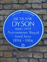 Sir Frank Dyson 1868-1939 Astronomer Royal lived here 1894-1906.jpg