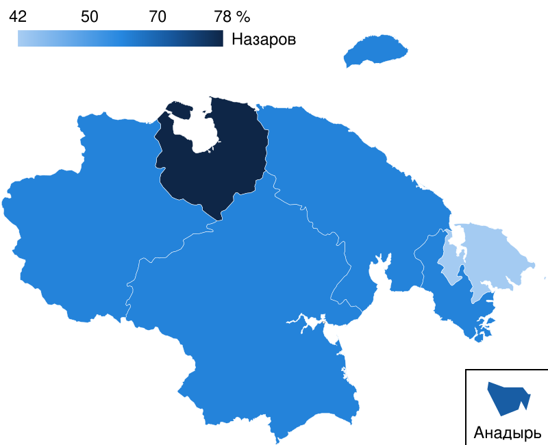 1996 Chukotka Autonomous Okrug gubernatorial election map.svg