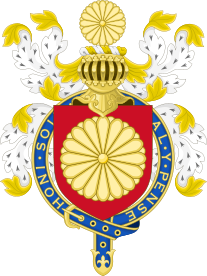 Coat of Arms of Japanese Emperor (Knight of the Garter Variant).svg