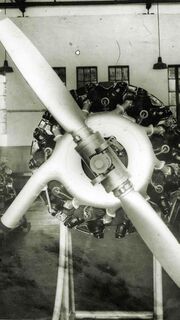 Motor I.Ae. 16 El Gaucho y hélice I.Ae. 2M-B-30.jpg