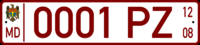 Moldova temporary trailer license plate.png