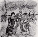 Van gogh Couple Walking Arm in Arm with a Child in the Rain vgm f1589r jh1951.jpg