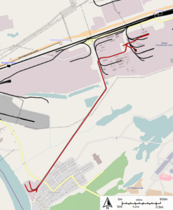 Narrow gauge railway of Caprolactam factory.png