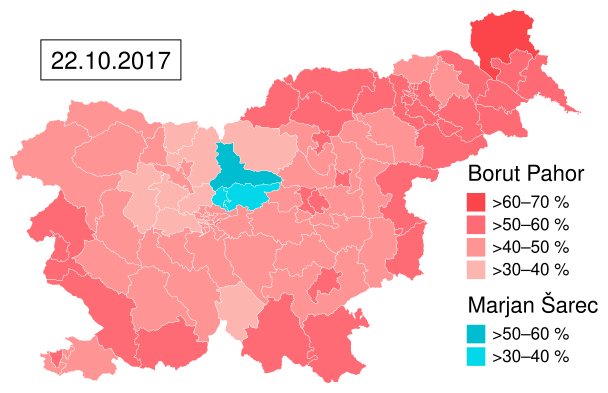 Präsidentschaftswahl Slowenien 2017 1 Runde.svg