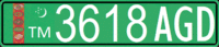 Turkmenistan government license plate.gif