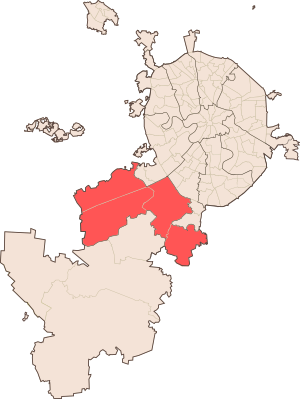 Новомосковский административный округ (НАО) на карте