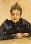 Female portrait (Maria Yakunchikova ?) by V.Serov (1892, priv.coll.).jpg