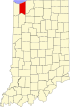 Map of Indiana highlighting Porter County.svg