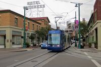 Tucson Sun Link streetcar at 5th & Congress (2014).jpg