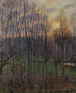 Camille Pissarro - Peupliers à Eragny, soleil couchant -Nelson-Atkins Museum (PD 1056).png