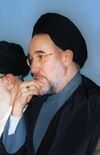 Members of the Government Meeting Supreme Leader Ali Khamenei - January 11, 1998 (Cropped on Khatami).jpg
