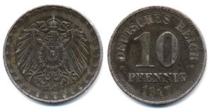 10 Pfennig coin Deutsches Reich 1917.jpg