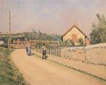 Camille Pissarro - La Barrière du chemin de fer aux Pâtis près Pontoise - 1873-74.jpg