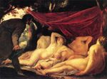 Jacques Blanchard - Venus and the Three Graces Surprised by a Mortal - WGA2237.jpg