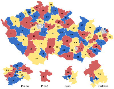Map of the Senate of the Czech Republic electoral districts - thirds.svg