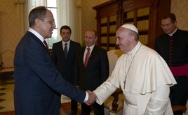Vladimir Putin with Franciscus (2015-06-10) 1.jpg