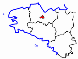Кантон на карте департамента Кот-д’Армор