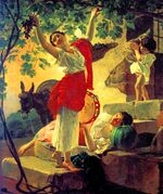 Girl gathering grapes in the vicinity of Naples (1827), by Karl Briullov.jpg