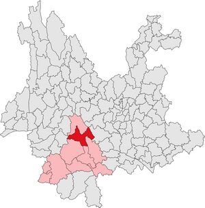 Чжэньюань-И-Хани-Лахуский автономный уезд на карте