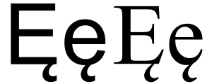 Latin alphabet E with ogonek.svg