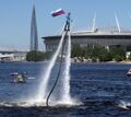Акциять пингста Россиянь масторкотфть кеподемста Петровскяй фарватерть видеса Санкт-Петербургса Россиянь шиня флайбордисттне кепсесть пря вяри 12 метрань сереса
