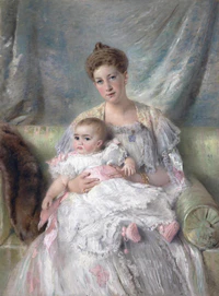 Maria Georgievna of Russia with daugher Nina by K.Makovskiy (c.1901-2, Hermitage).jpg