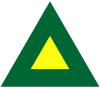 Green Triangle with a smaller yellow triangle inset