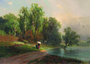 Fyodor Vasilyev Summer River in Krasnoe Selo 11006.jpg