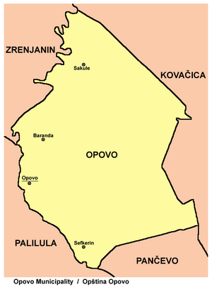 Опово на карте