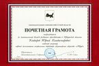 Почётная грамота Законодательного Собрания Иркутской области.jpg