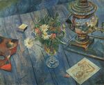 Still-life with samovar by Petrov-Vodkin (1920, Erevan).jpg