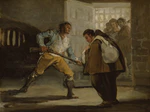 Francisco José de Goya y Lucientes - El Maragato Threatens Friar Pedro de Zaldivia with His Gun - 1933.1071 - Art Institute of Chicago.jpg