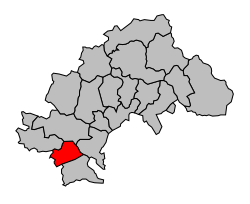 Кантон на карте департамента Верхние Альпы