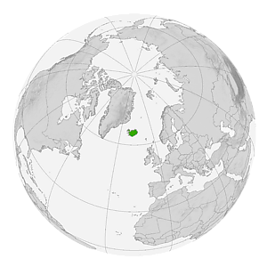 Расположение Исландии на карте мира