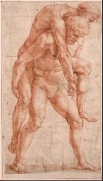 Raphael - Young Man Carrying an Old Man on His Back, c. 1514 - Google Art Project.jpg