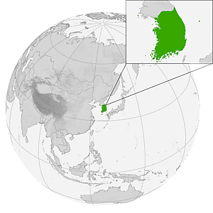 Республика Корея на карте мира