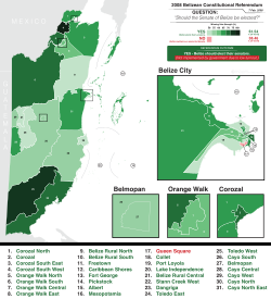 Belize National Referendum 2008 - Results by Constituency.svg