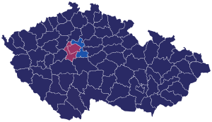 Czech Republic districts 2019 european elections.svg