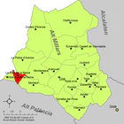 Расположение муниципалитета Фуэнте-ла-Рейна на карте провинции