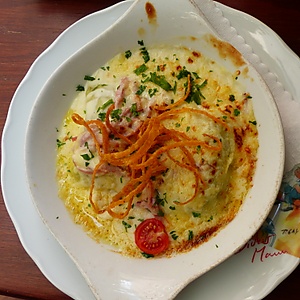 Альгойские маульташены, запечённые с ветчиной и сыром