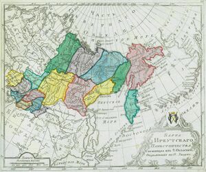 Иркутское наместничество на карте