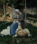 Pissarro - Peasant Woman Carding Wool, 1875.jpg